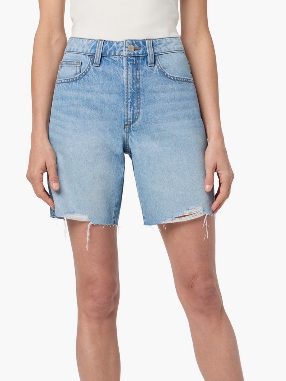Joe's Jeans Light Blue Distressed Denim Boyfriend Shorts